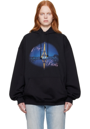 VETEMENTS Black 'Night In Paris' Oversized Hoodie