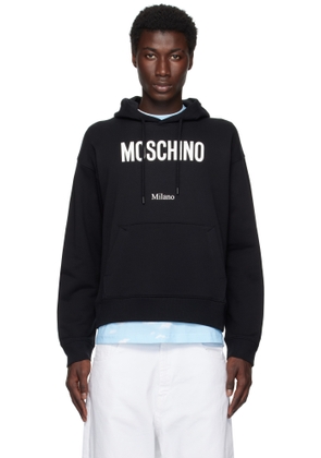 Moschino Black Printed Organic Cotton Hoodie