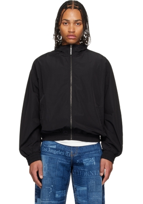 Palm Angels Black Classic Logo Windbreaker Jacket