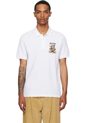 Moschino White Teddy Polo