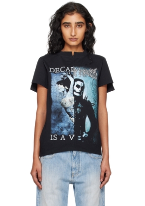 VETEMENTS Black Cradle of Filth Cut-Up Fitted T-shirt