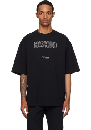 Moschino Black Organic Decorated T-Shirt