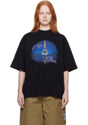 VETEMENTS Black 'Night In Paris' Oversized T-shirt