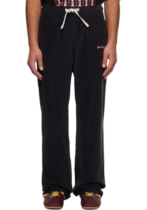 Palm Angels Black Classic Logo Cord Travel Trousers