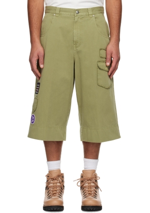 Palm Angels Khaki Military Patch Bermuda Shorts