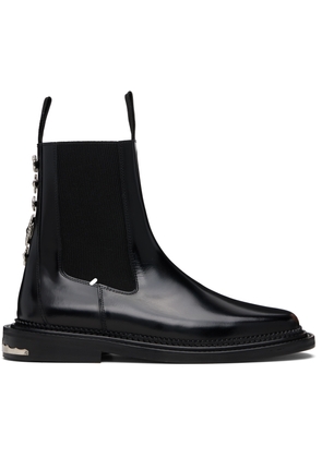 Toga Virilis Black Leather AJ1295 Chelsea Boots