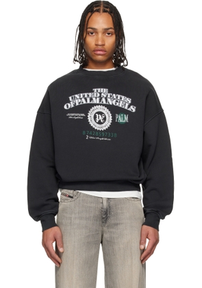 Palm Angels Black Dollar Loose Crew Sweatshirt