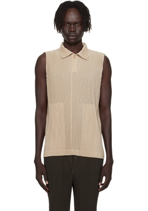 HOMME PLISSÉ ISSEY MIYAKE Beige Light Mesh Polo