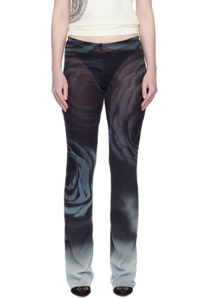 Jean Paul Gaultier Black 'The Blurry Roses' Lounge Pants