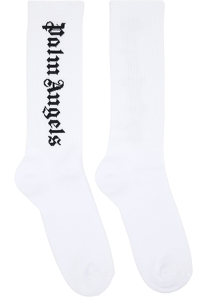 Palm Angels White Classic Logo Socks