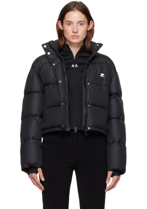 Courrèges Black Cropped Puffer Jacket