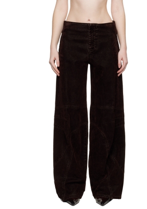 Jean Paul Gaultier Brown Minimal Moto Trousers
