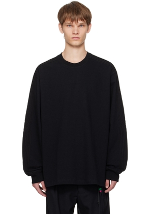 Song for the Mute Black Appliqué Oversized Crew Neck Sweatshirt
