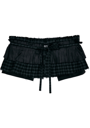 OPEN YY Black Pleats Layered Pocket Belt