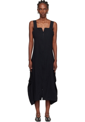 Y's Black E-Work Pocket Maxi Dress