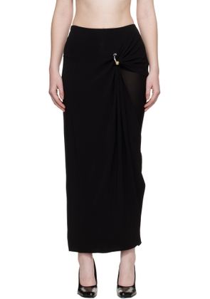 Jean Paul Gaultier Black 'Gaultier Piercing' Double Layer Maxi Skirt