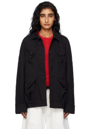 OPEN YY Black Multi Pocket Safari Denim Jacket