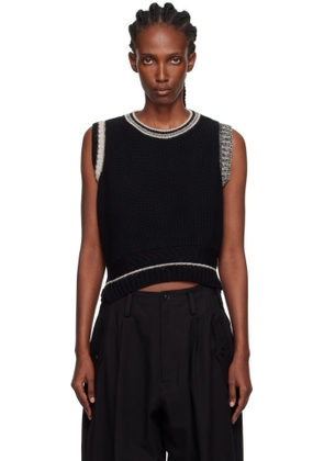 Y's Black Design Knit Sweater