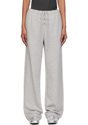 OPEN YY Gray Lace Up Lounge Pants