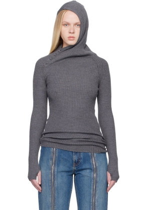 Jean Paul Gaultier Gray Asymmetric Hoodie