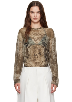 Jean Paul Gaultier Beige 'The Oversized Médaillon' Top
