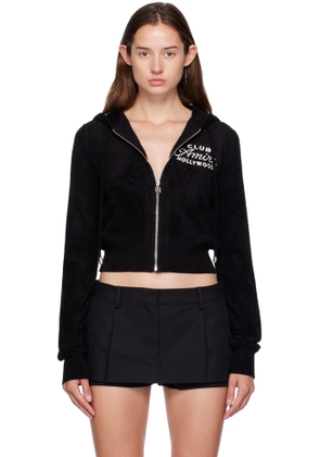 AMIRI Black 'Club AMIRI' Cropped Hoodie