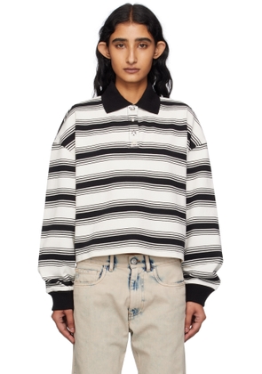 AMIRI White MA Stripe Oversized Polo
