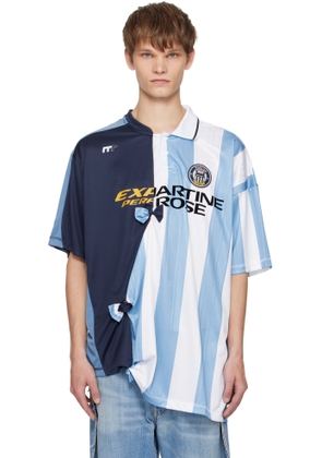 Martine Rose Blue & White Collage Footbed Top