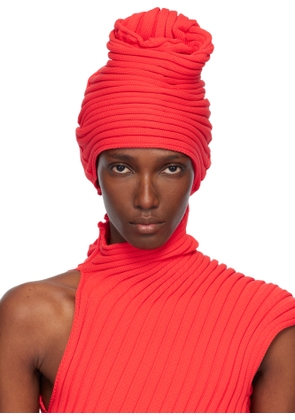 ISSEY MIYAKE Red Knit 'As It Is' Beanie