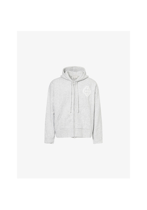 Mens The Couture Club Fluffy Emblem Two-Slip-Pockets Knitted Hoody