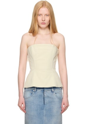 Jean Paul Gaultier SSENSE Exclusive Beige Topstitching Corset Top
