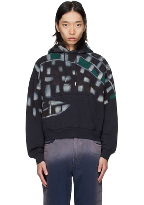Eckhaus Latta Navy Sprayed Hoodie