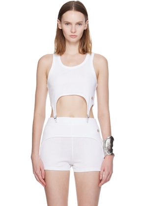 Jean Paul Gaultier White 'The Garter Bra' Tank Top
