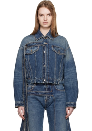 Jean Paul Gaultier Blue Oversized Strap Denim Jacket