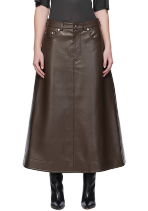 Nanushka Brown Cintia Regenerated Leather Maxi Skirt