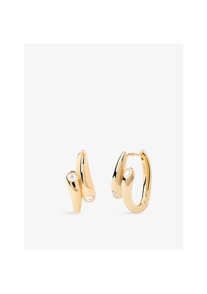 Womens PDPAOLA Caramelle 18ct Yellow Gold-Plated Sterling-Silver and Zirconia Hoop Earrings