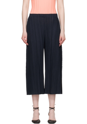 PLEATS PLEASE ISSEY MIYAKE Navy Mellow Pleats Trousers