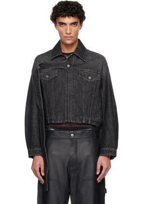 Jean Paul Gaultier Black Oversized Strap Denim Jacket