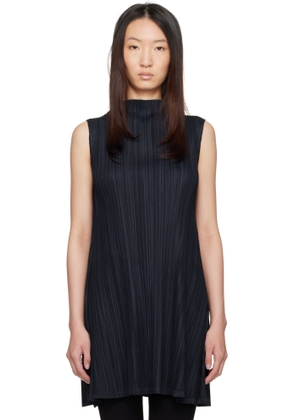 PLEATS PLEASE ISSEY MIYAKE Navy Mid-April Mellow Pleats Tunic