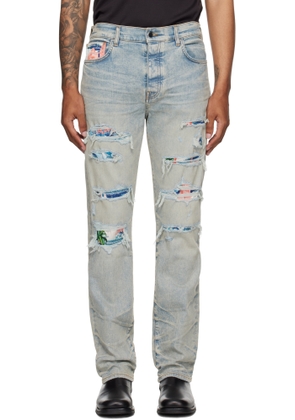 AMIRI Blue Thrasher Slim Jeans