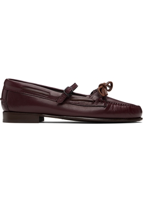 HEREU Burgundy Lorea Supple Shiny Loafers