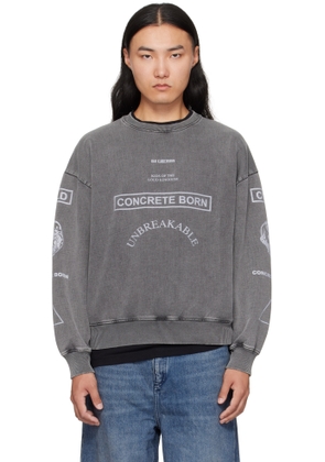 Han Kjobenhavn Gray Graphic Printed Crewneck Sweatshirt