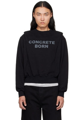 Han Kjobenhavn Black Collared Crewneck Sweatshirt