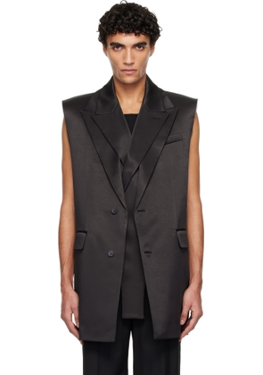 Jean Paul Gaultier Black Double Layer Body Detail Vest