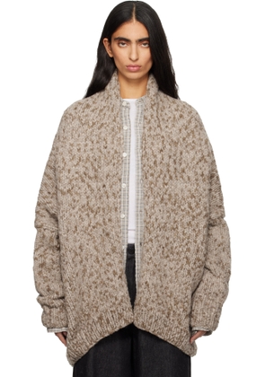 Lauren Manoogian Beige Handknit Paint L/S Cocoon Cardigan