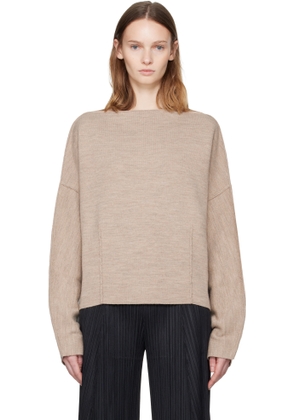 Lauren Manoogian Beige Double Knit Boatneck Sweater