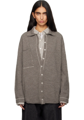 Lauren Manoogian Gray Stitch Big Shirt