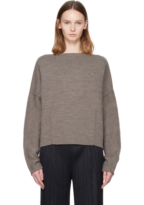 Lauren Manoogian Gray Double Knit Boatneck Sweater