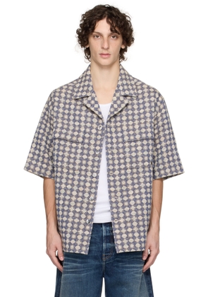 AMIRI Navy & Beige MA Quad Boucle Camp Shirt