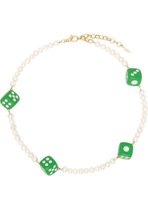 VEERT 'The Pearl Green 4 Dice' Necklace